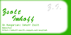zsolt imhoff business card
